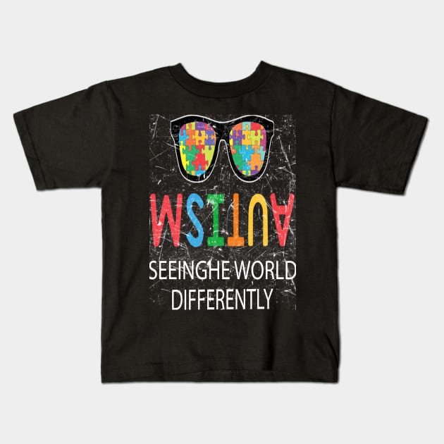 Autism Awareness T-ShirtAutism Awareness Seeing The Worlf Differently T Kids T-Shirt by BonnyNowak